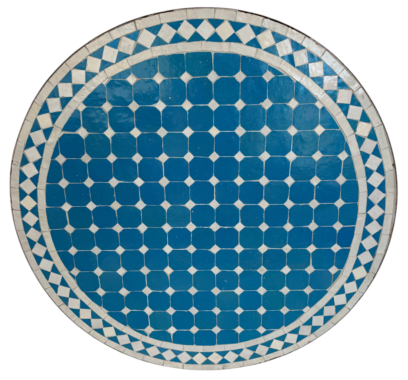 32" Multi Cerulean Zellige Mosaic Table Top