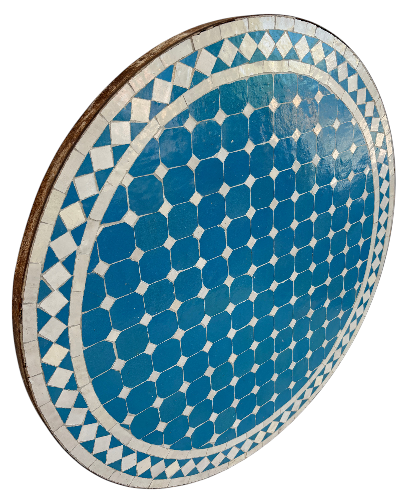 32" Multi Cerulean Zellige Mosaic Table Top