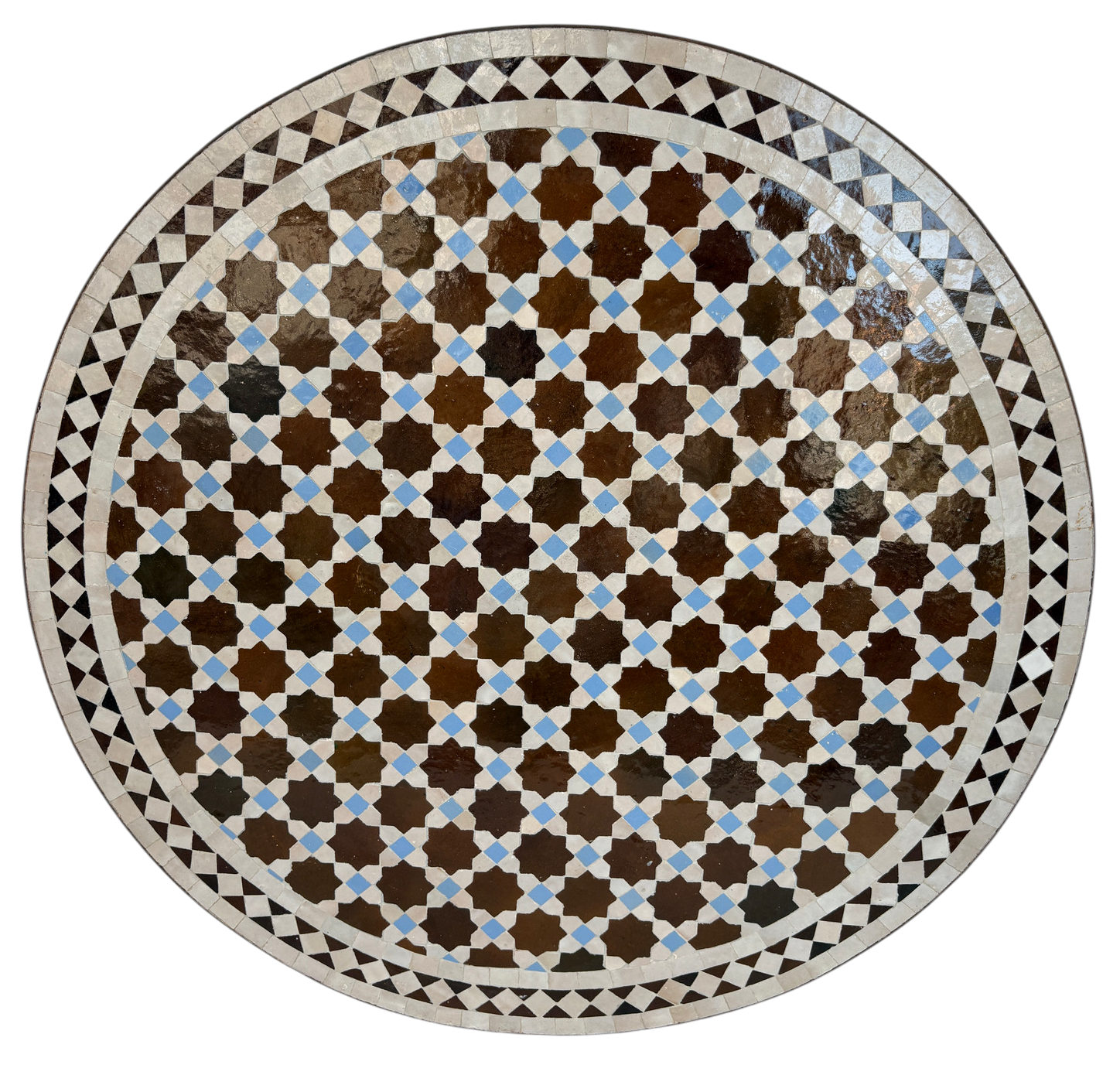 32" Multi Chocolate Zellige Mosaic Table Top