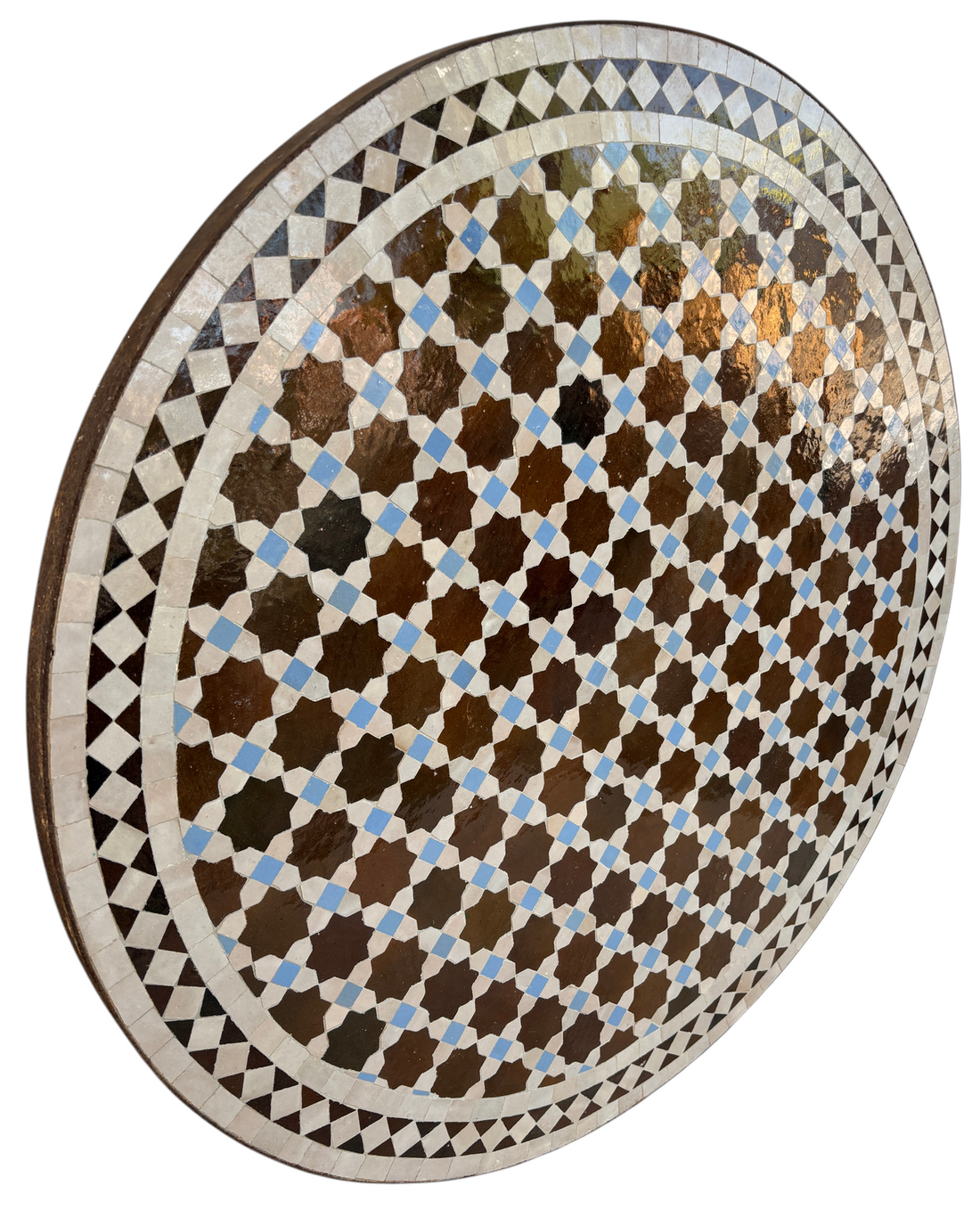 32" Multi Chocolate Zellige Mosaic Table Top