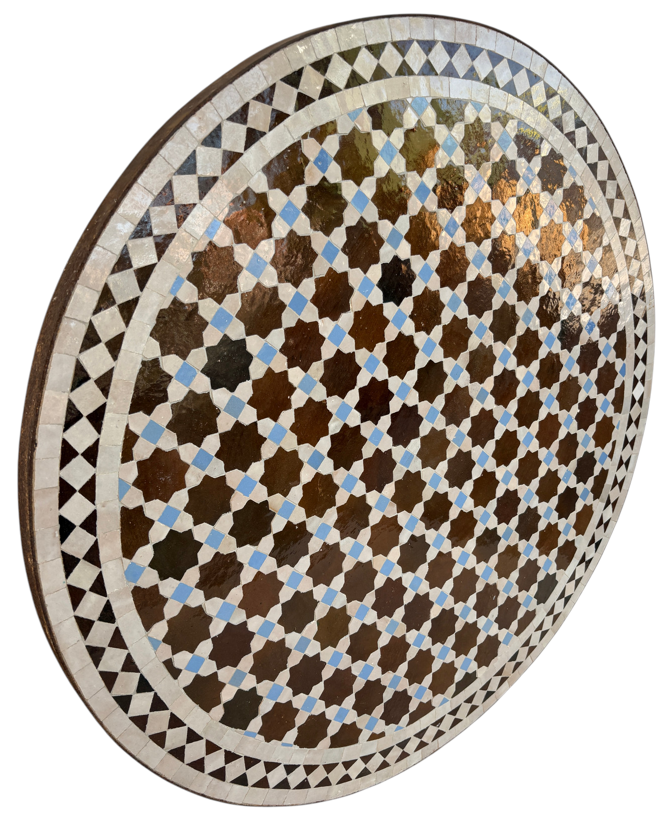 32" Multi Chocolate Zellige Mosaic Table Top