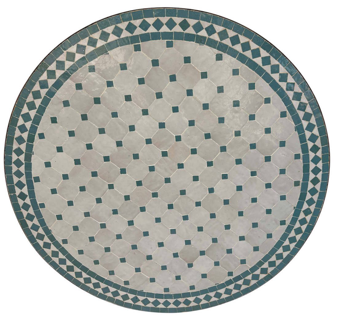 32" Multi Celeste Zellige Mosaic Table Top
