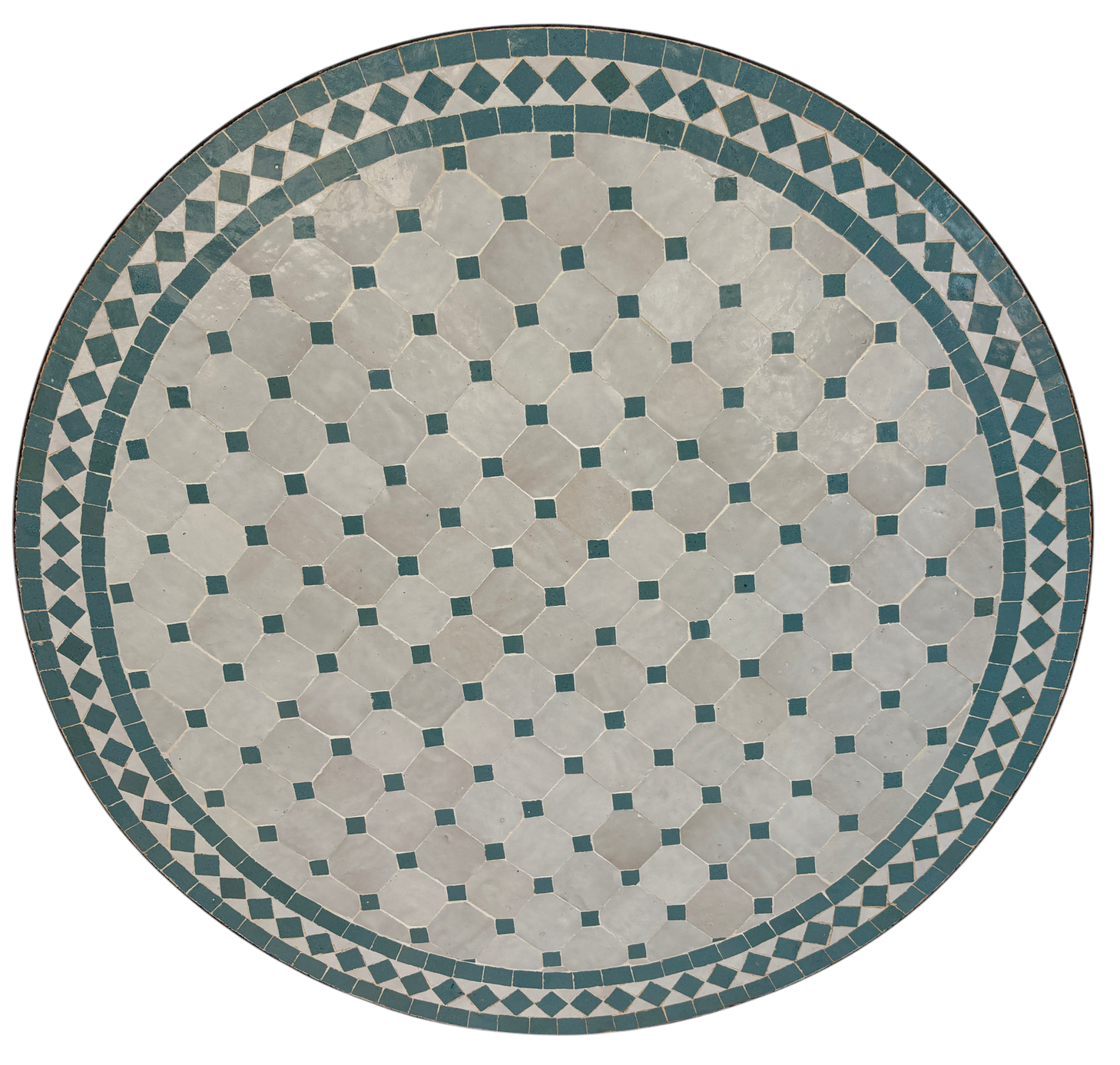 32" Multi Celeste Zellige Mosaic Table Top