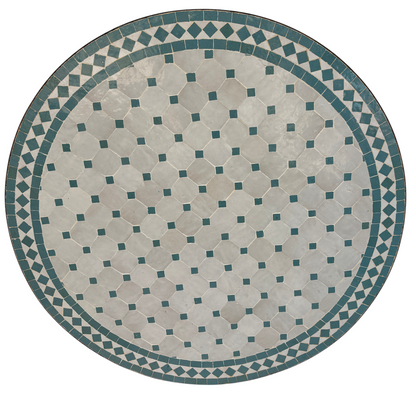 32" Multi Celeste Zellige Mosaic Table Top