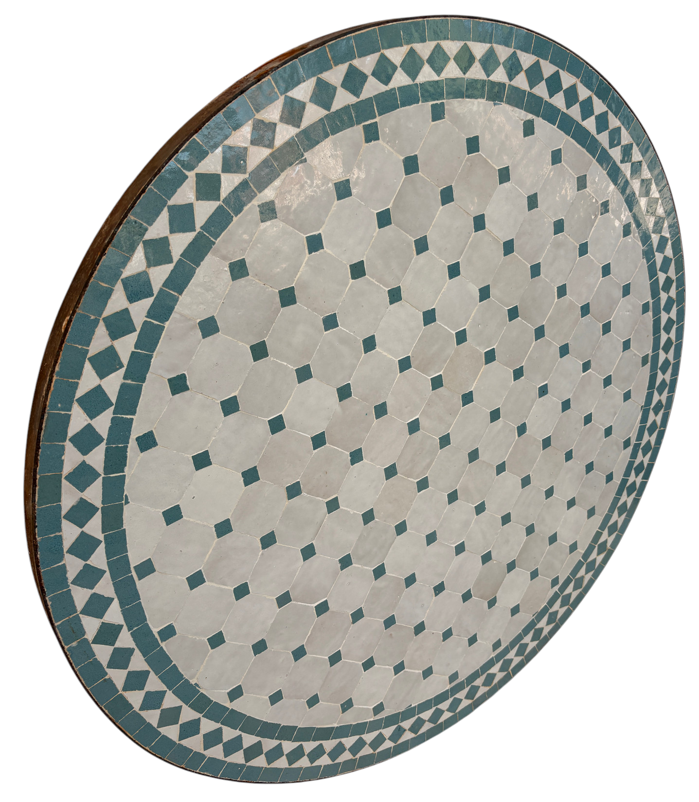 32" Multi Celeste Zellige Mosaic Table Top