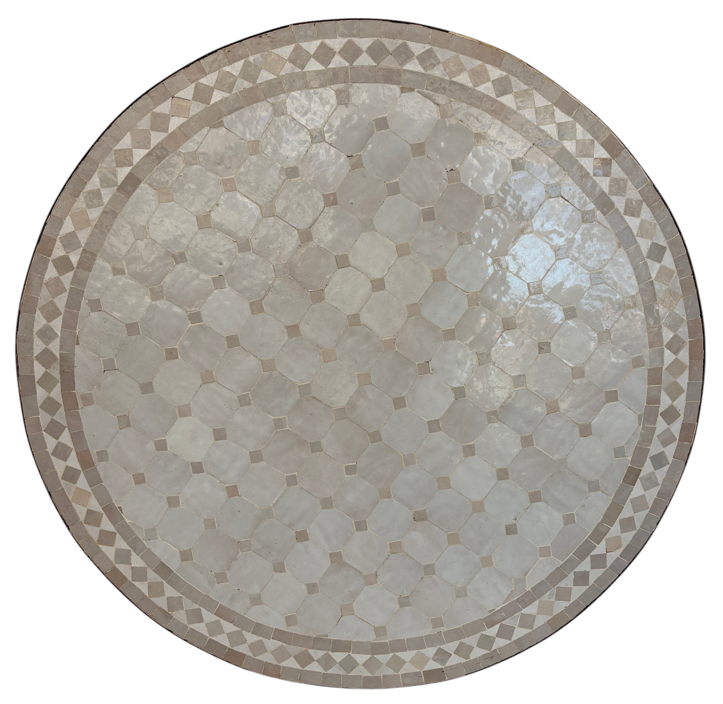 32" Multi Ecru Zellige Mosaic Table Top