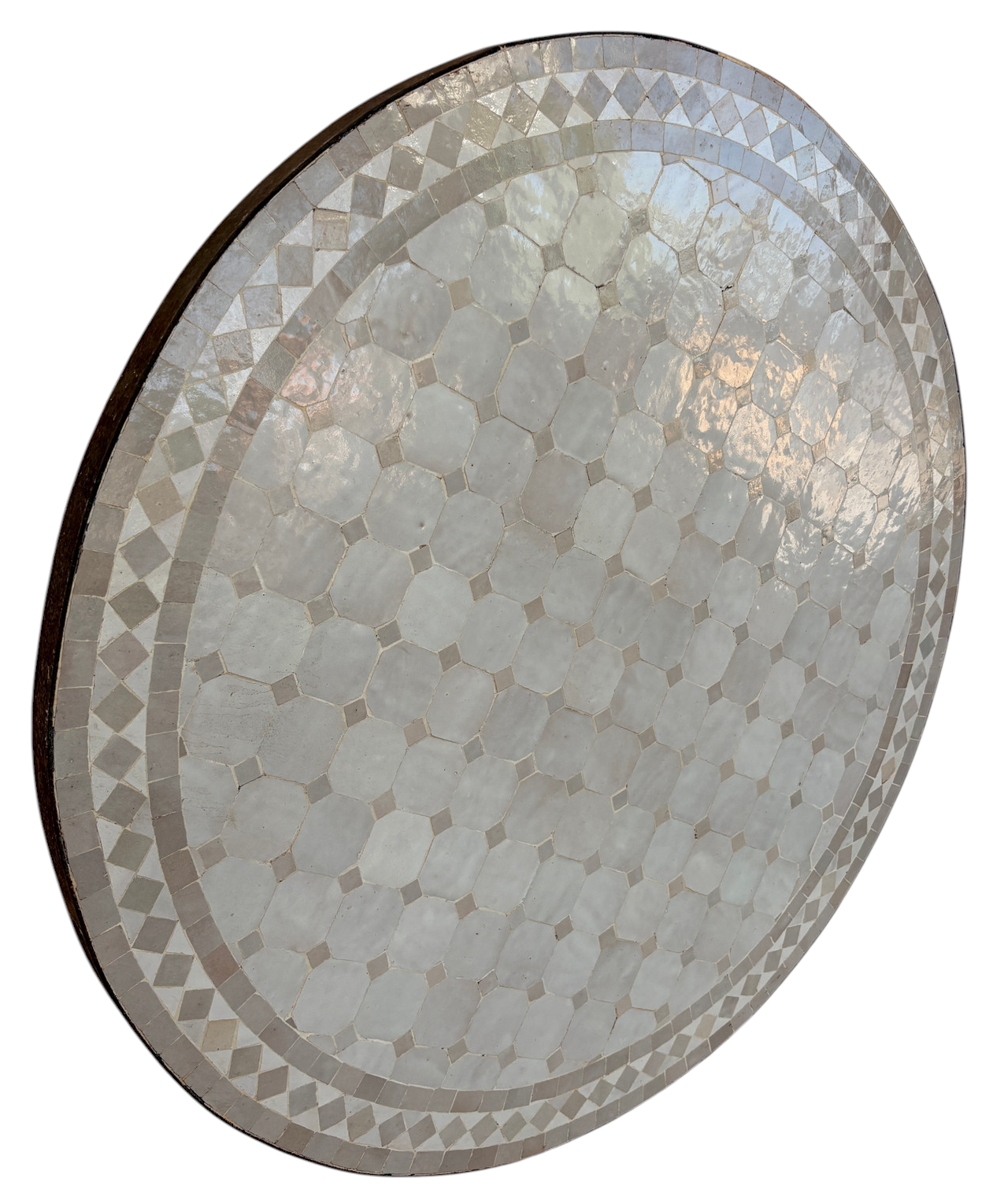 32" Multi Ecru Zellige Mosaic Table Top