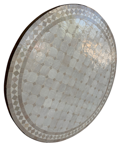 32" Multi Ecru Zellige Mosaic Table Top