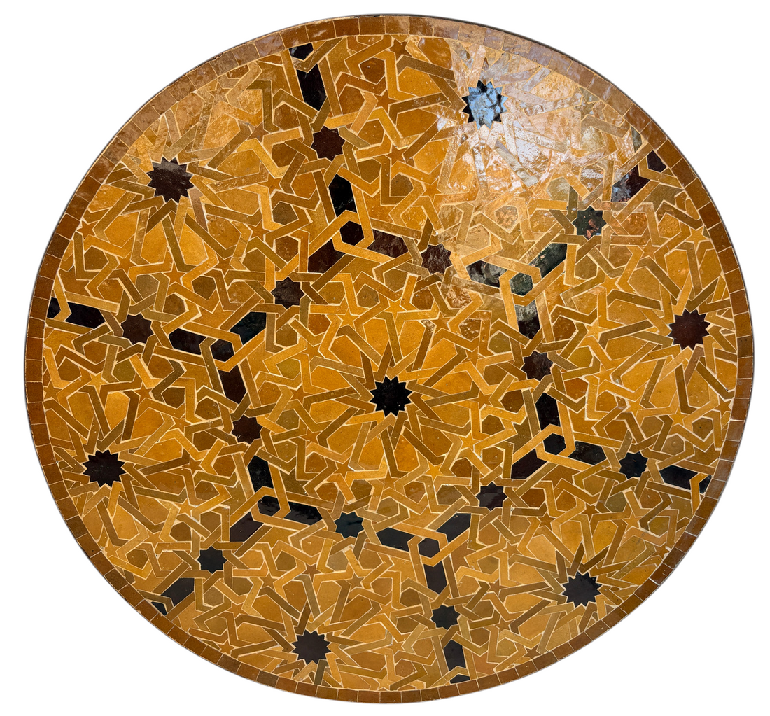 32" Multi Caramel Zellige Mosaic Table Top