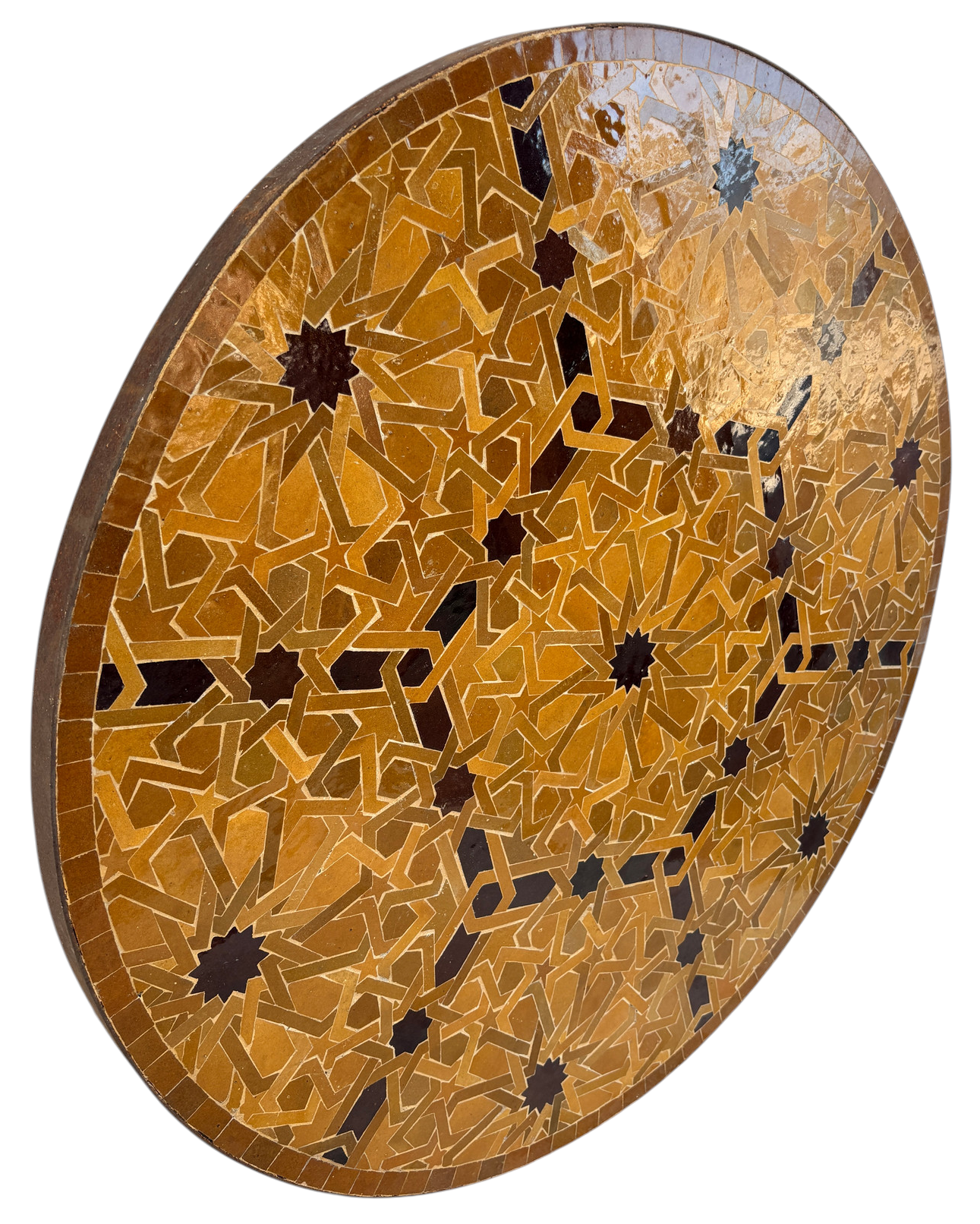 32" Multi Caramel Zellige Mosaic Table Top