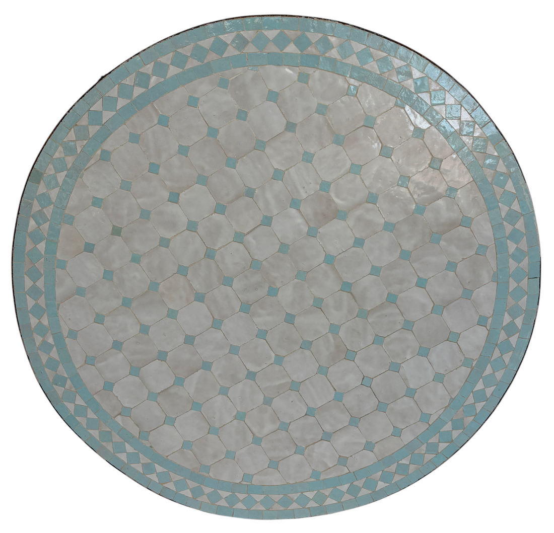 32" Multi Chambray Zellige Mosaic Table Top