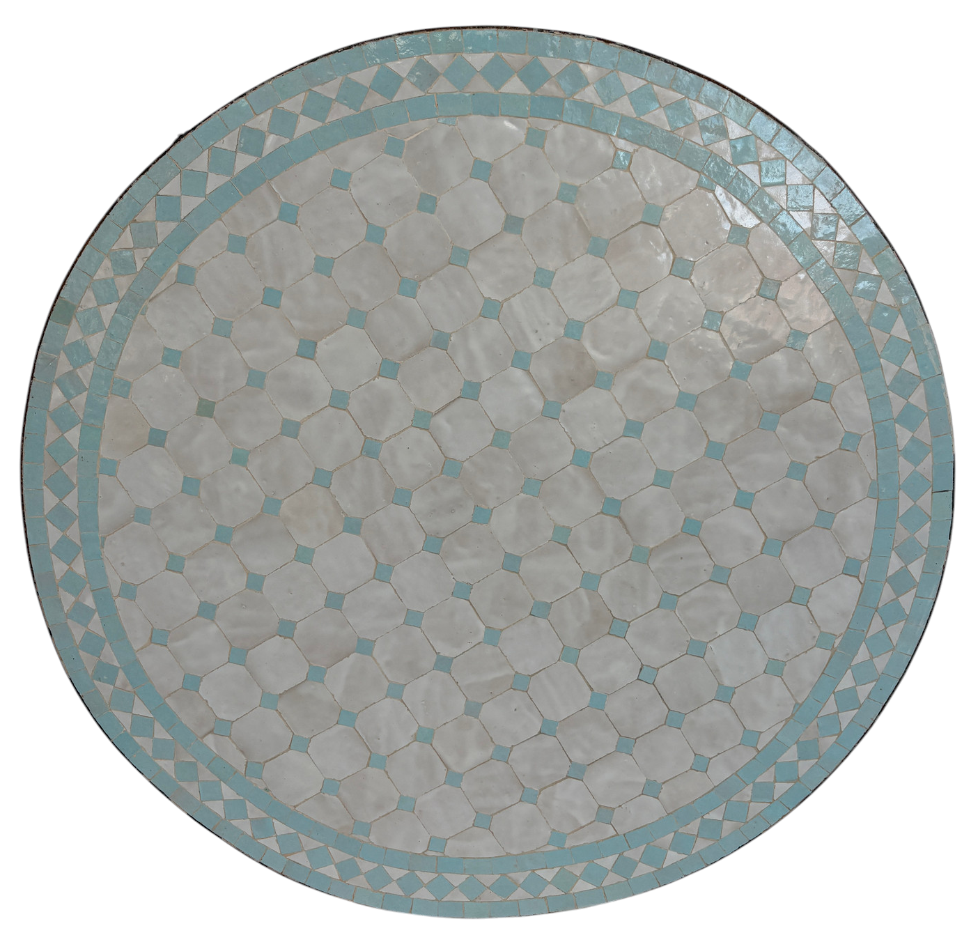 32" Multi Chambray Zellige Mosaic Table Top