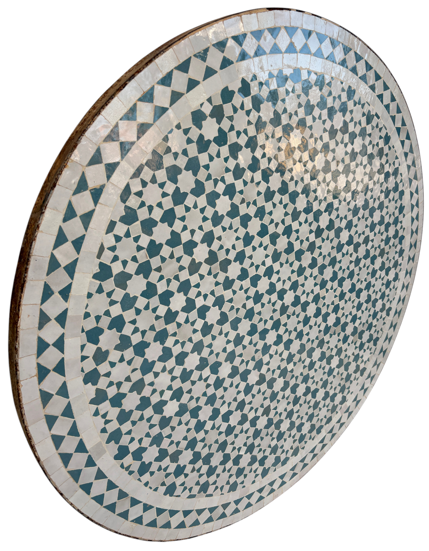 32" Multi Chambray Zellige Mosaic Table Top