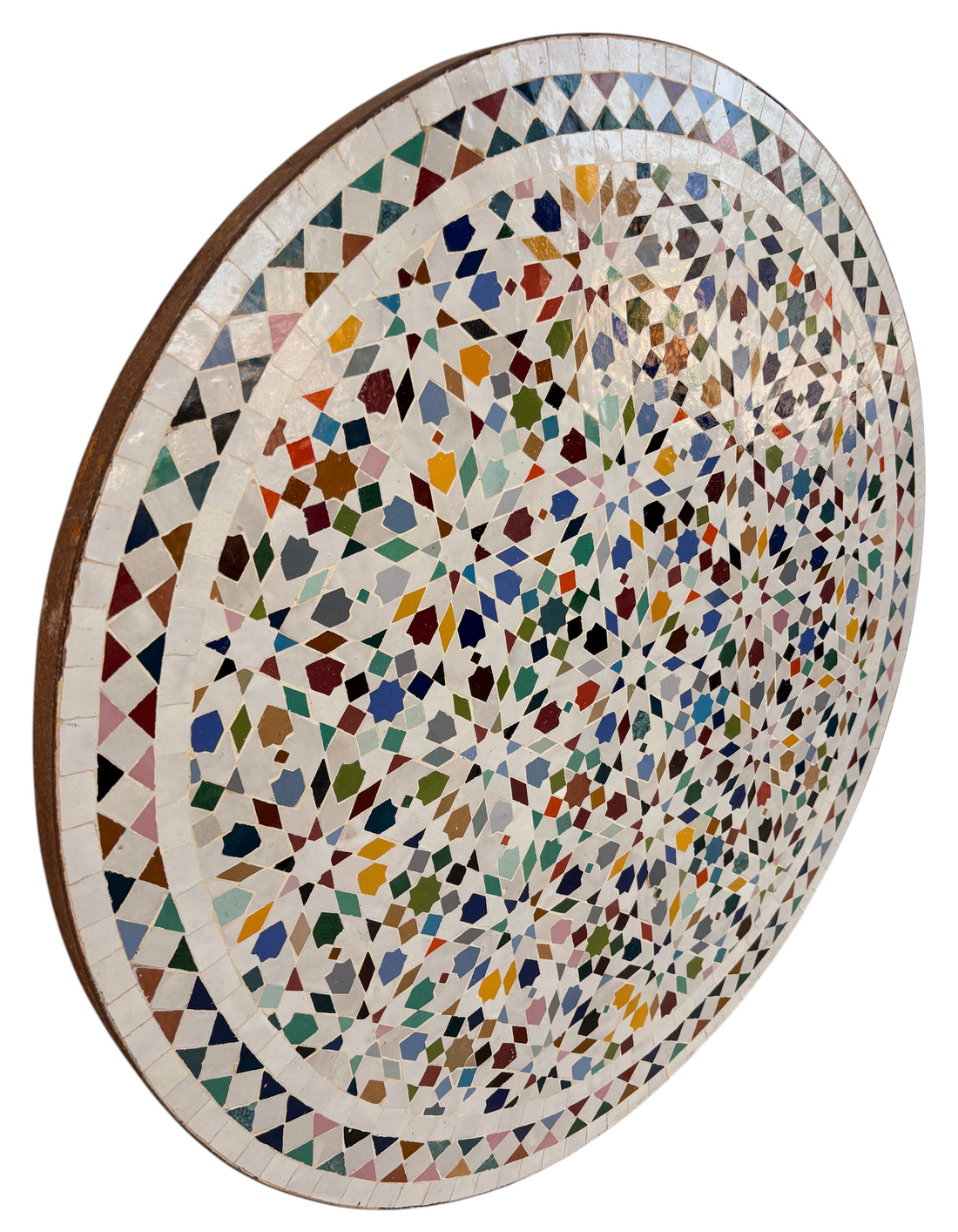 32" Multi Rouge Zellige Mosaic Table Top