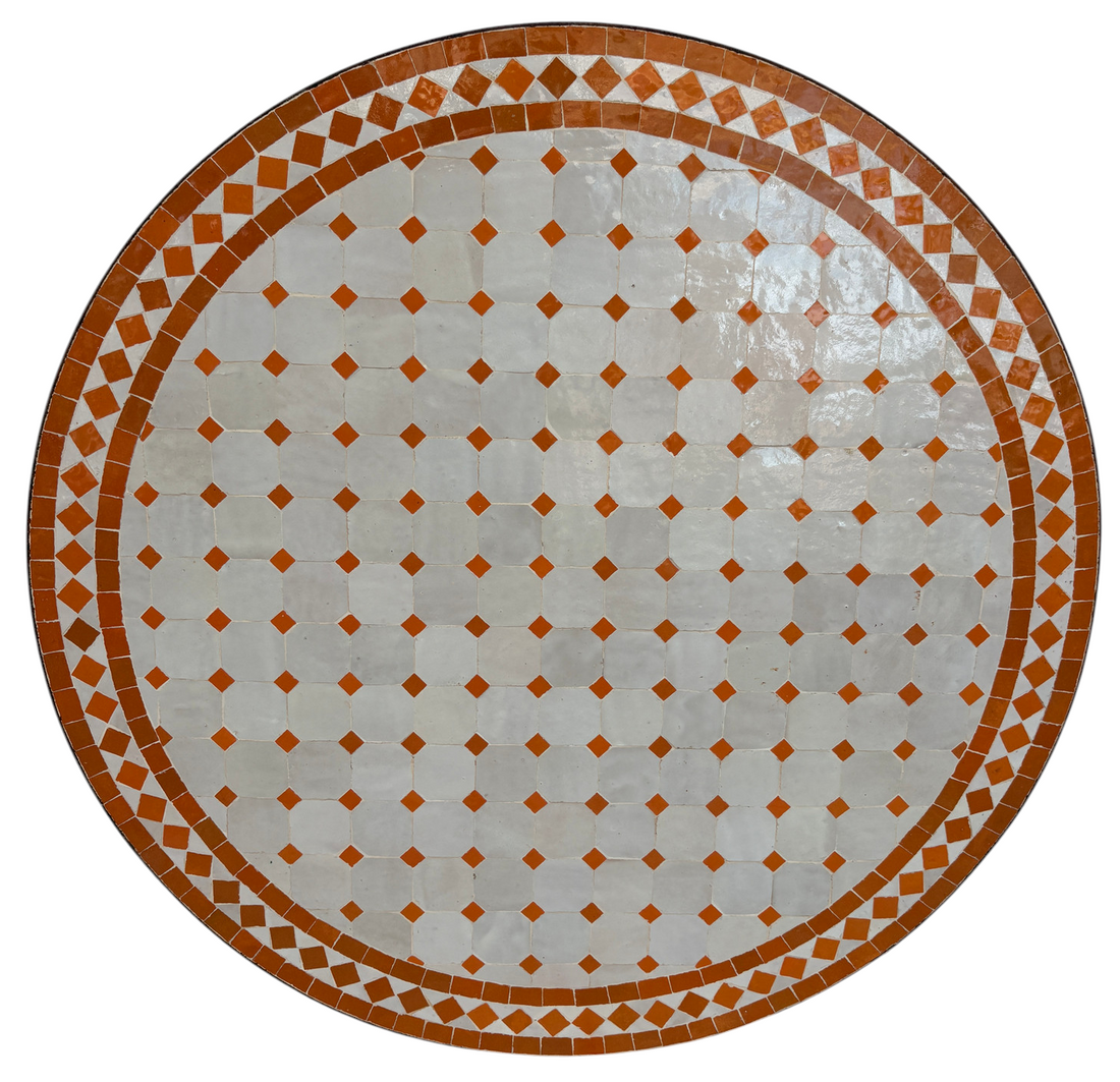 32" Multi Cayenne Zellige Mosaic Table Top