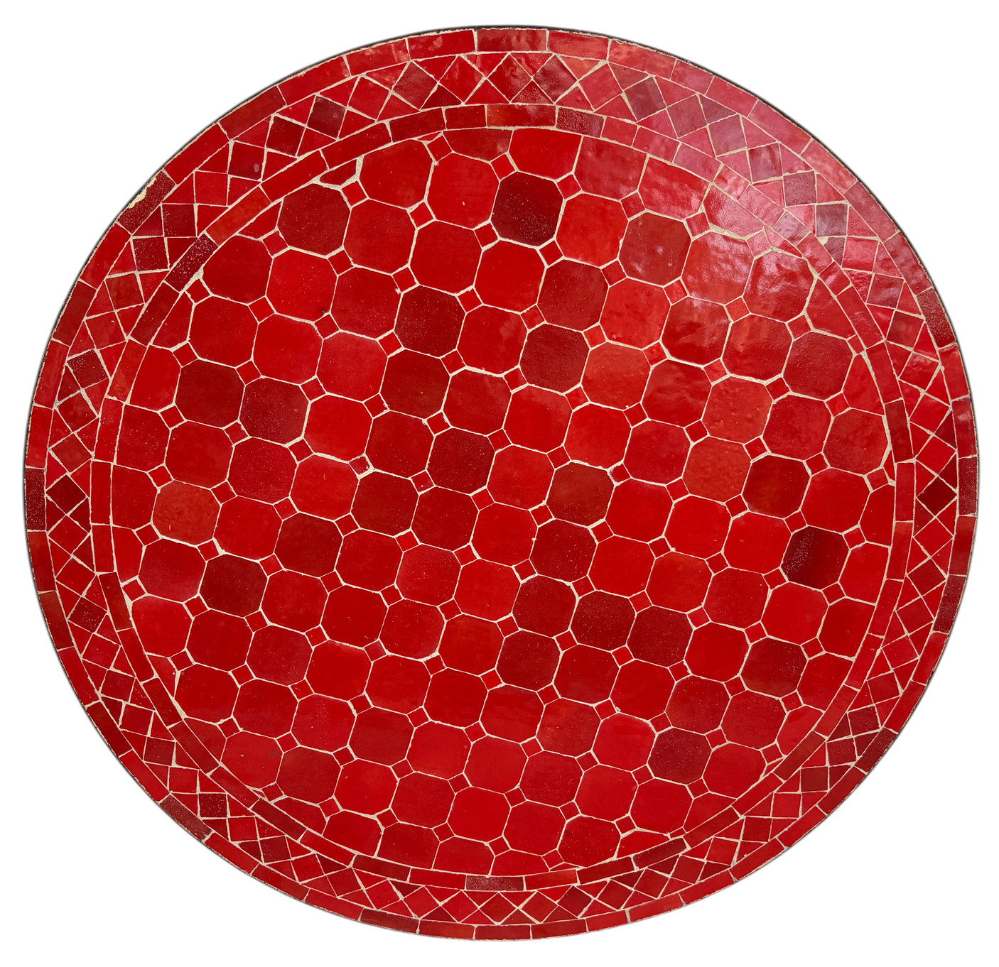 32" Rouge Zellige Mosaic Table Top
