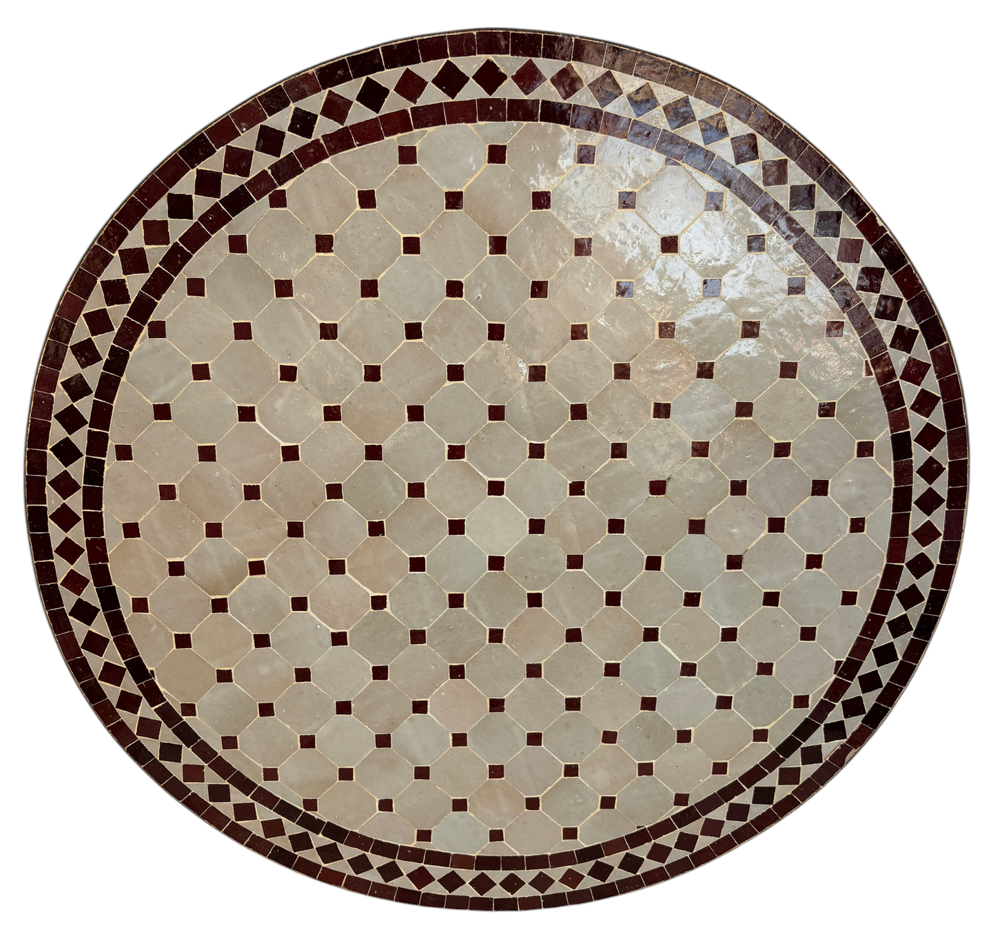 32" Multi Oxblood Zellige Mosaic Table Top