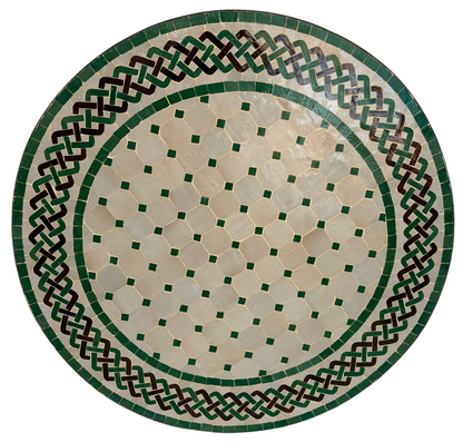 32" Multi Evergreen Zellige Mosaic Table Top