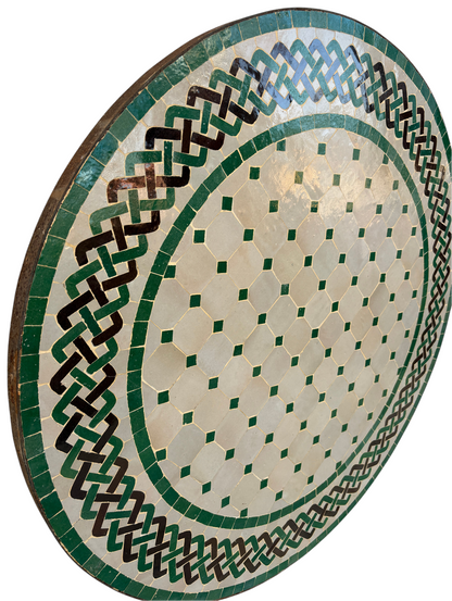 32" Multi Evergreen Zellige Mosaic Table Top