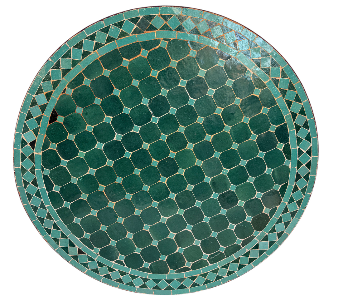 32" Multi Evergreen Zellige Mosaic Table Top
