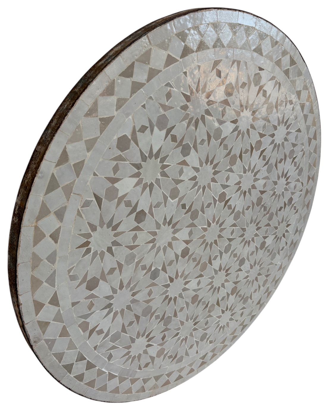 32" Multi Ecru Zellige Mosaic Table Top