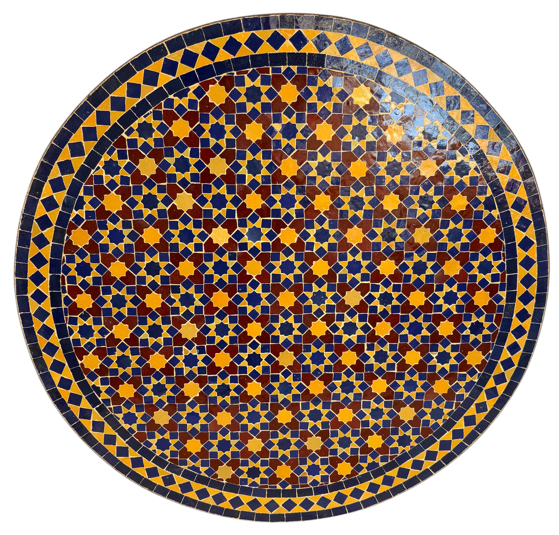 32" Multi Sunflower Zellige Mosaic Table Top
