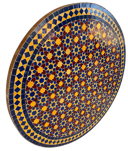 32" Multi Sunflower Zellige Mosaic Table Top