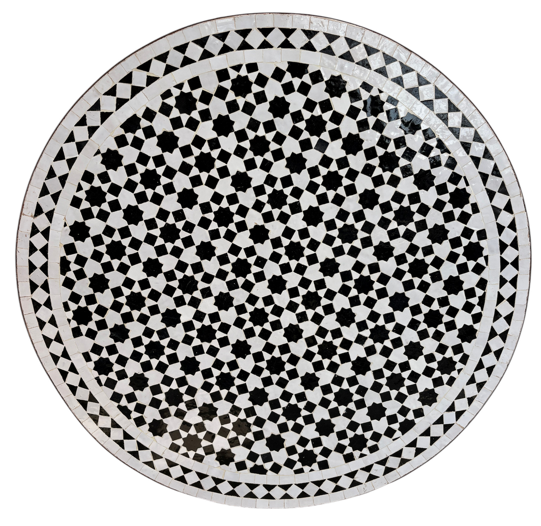 32" Multi Noir Zellige Mosaic Table Top
