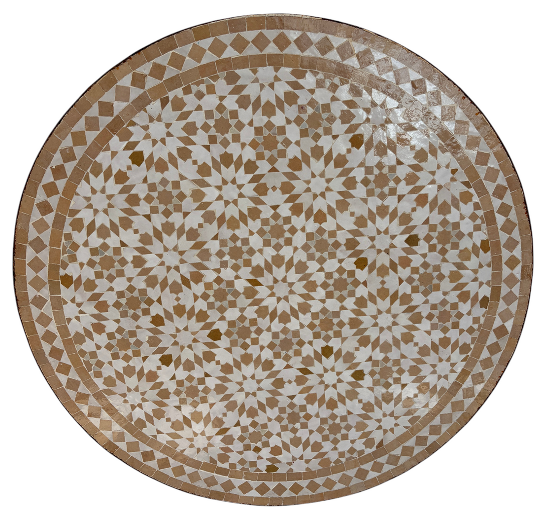32" Multi Ecru Zellige Mosaic Table Top