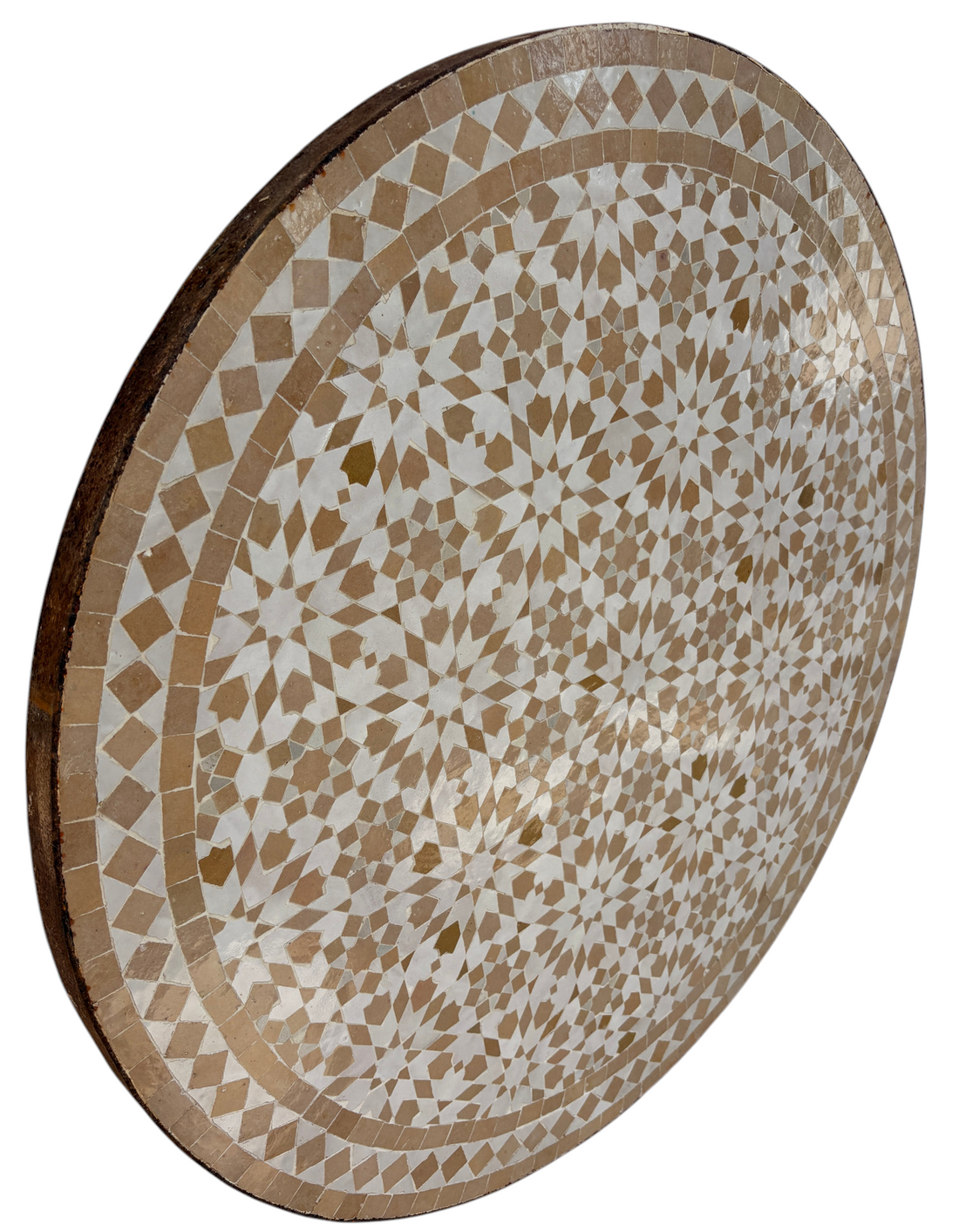 32" Multi Ecru Zellige Mosaic Table Top