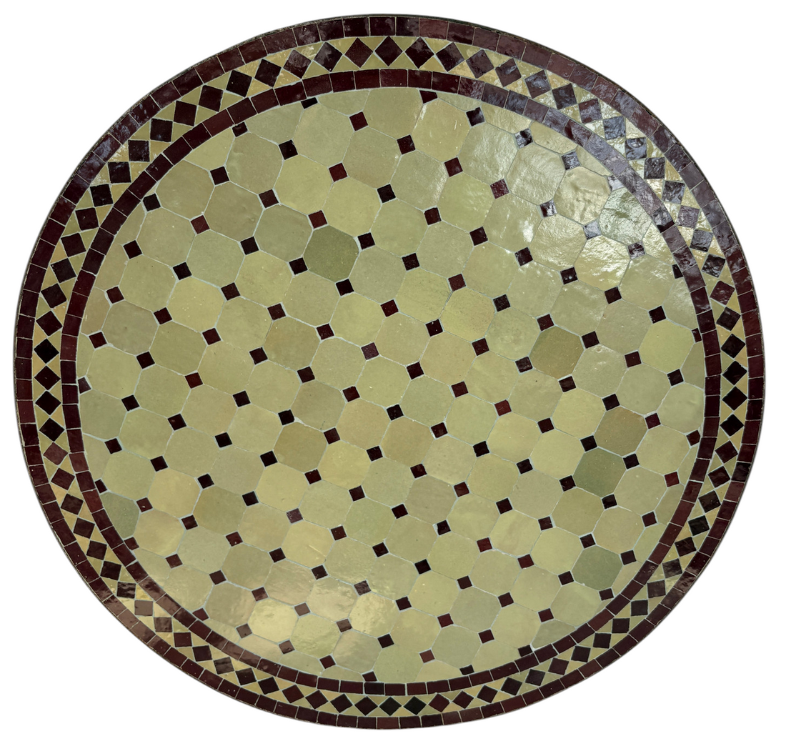 32" Multi Dijon Zellige Mosaic Table Top