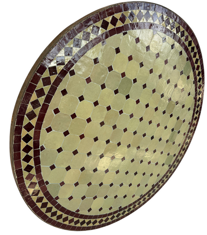 32" Multi Dijon Zellige Mosaic Table Top