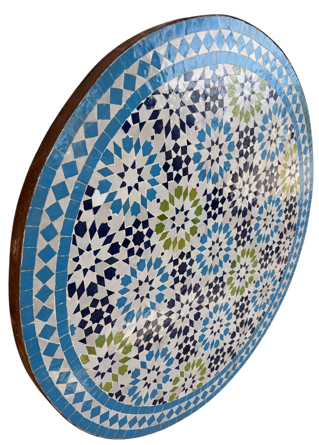 32" Multi Turquoise Zellige Mosaic Table Top