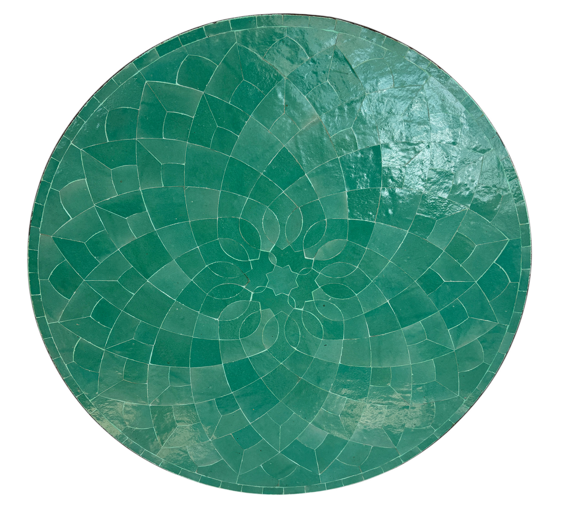 32" Aqua Zellige Mosaic Table Top