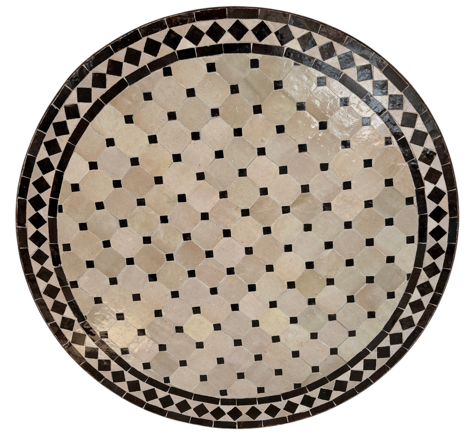 32" Multi Noir Zellige Mosaic Table Top