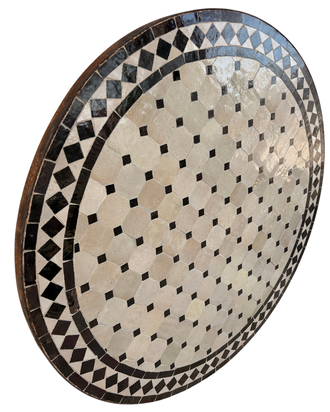 32" Multi Noir Zellige Mosaic Table Top