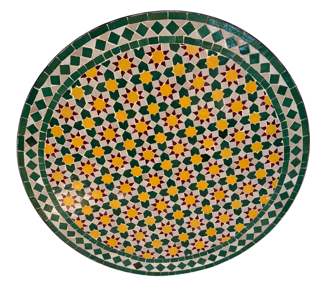 32" Multi Sunflower Zellige Mosaic Table Top