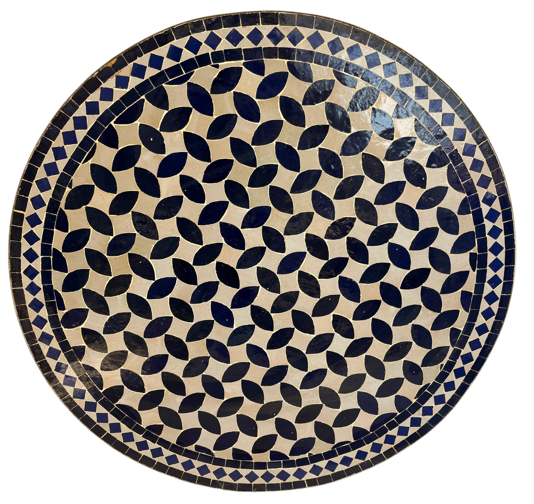 32" Multi Bleu Zellige Mosaic Table Top