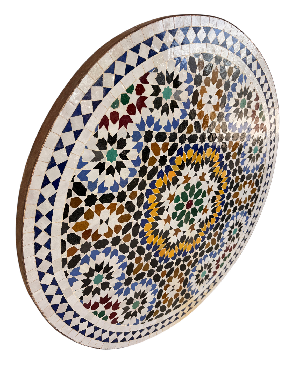 32" Multi Bleu Zellige Mosaic Table Top