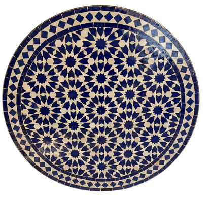 32" Multi Bleu Zellige Mosaic Table Top