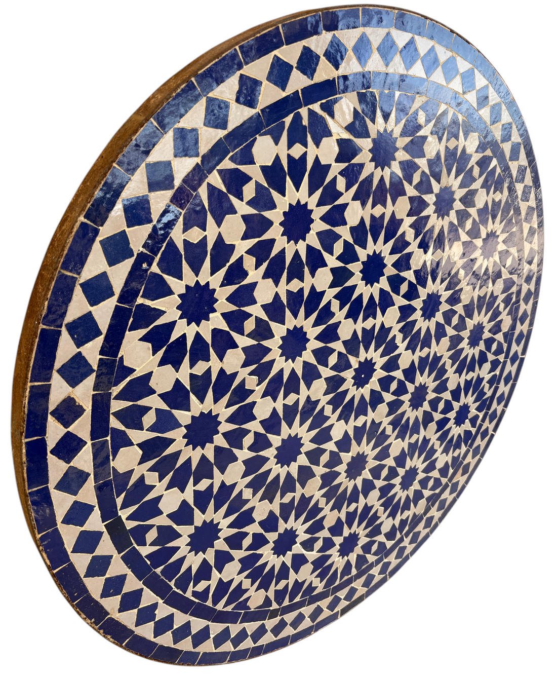 32" Multi Bleu Zellige Mosaic Table Top