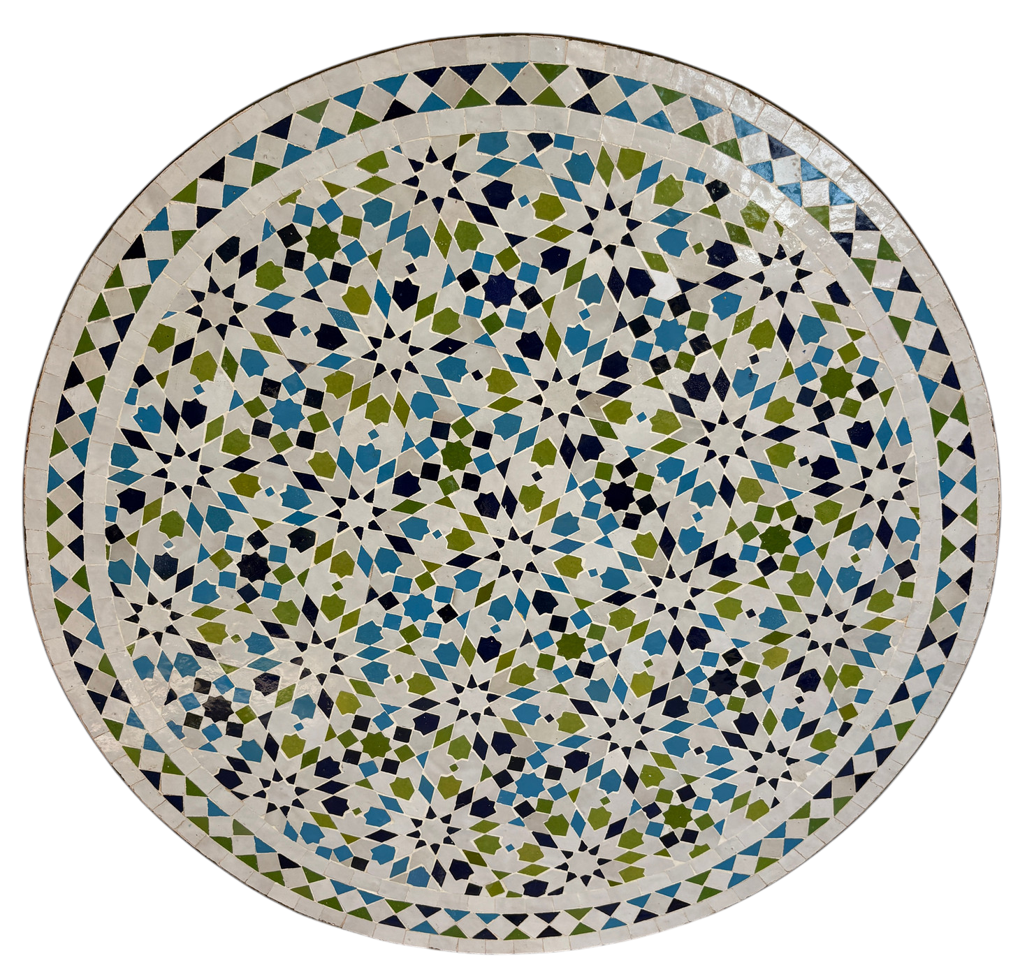 32" Multi Cerulean Zellige Mosaic Table Top