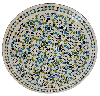 32" Multi Cerulean Zellige Mosaic Table Top