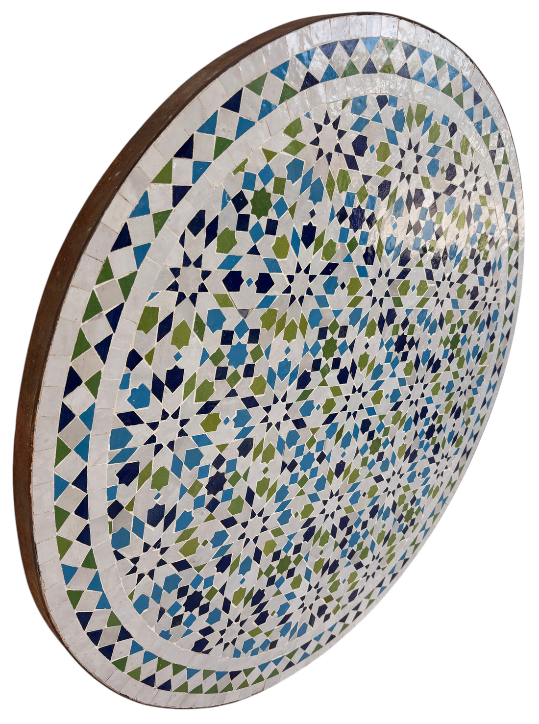 32" Multi Cerulean Zellige Mosaic Table Top