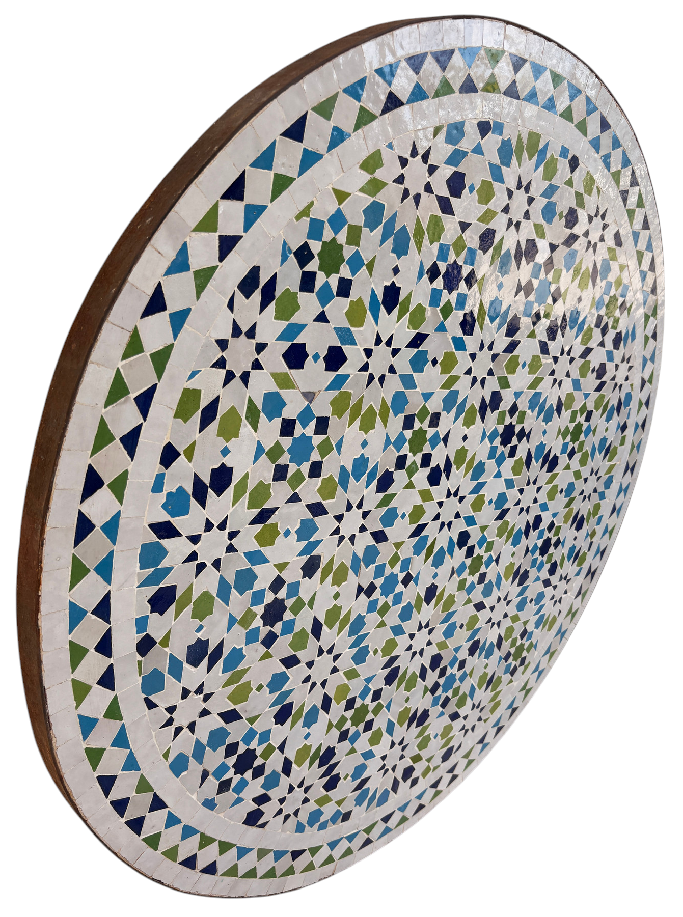 32" Multi Cerulean Zellige Mosaic Table Top