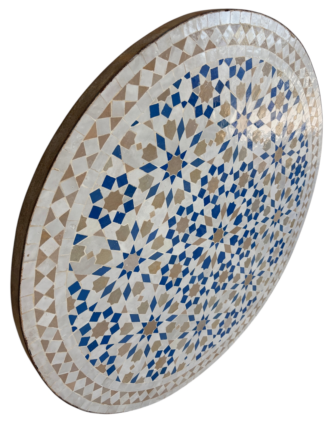 32" Multi Bleu Zellige Mosaic Table Top