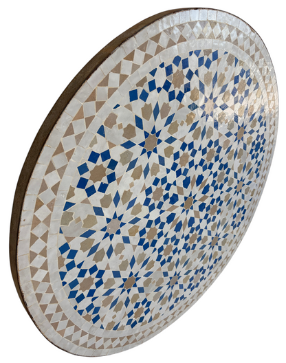 32" Multi Bleu Zellige Mosaic Table Top