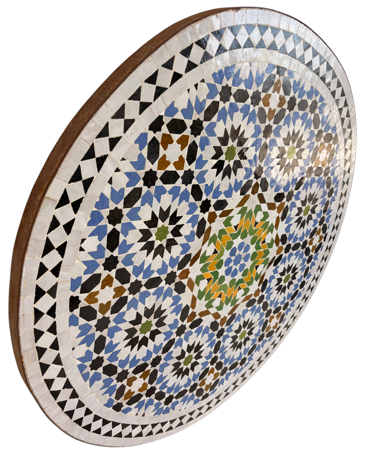 32" Multi Cornflower Zellige Mosaic Table Top