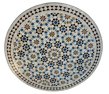 32" Multi Blue Zellige Mosaic Table Top