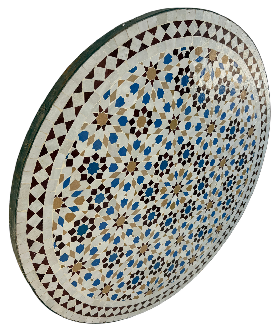 32" Multi Blue Zellige Mosaic Table Top